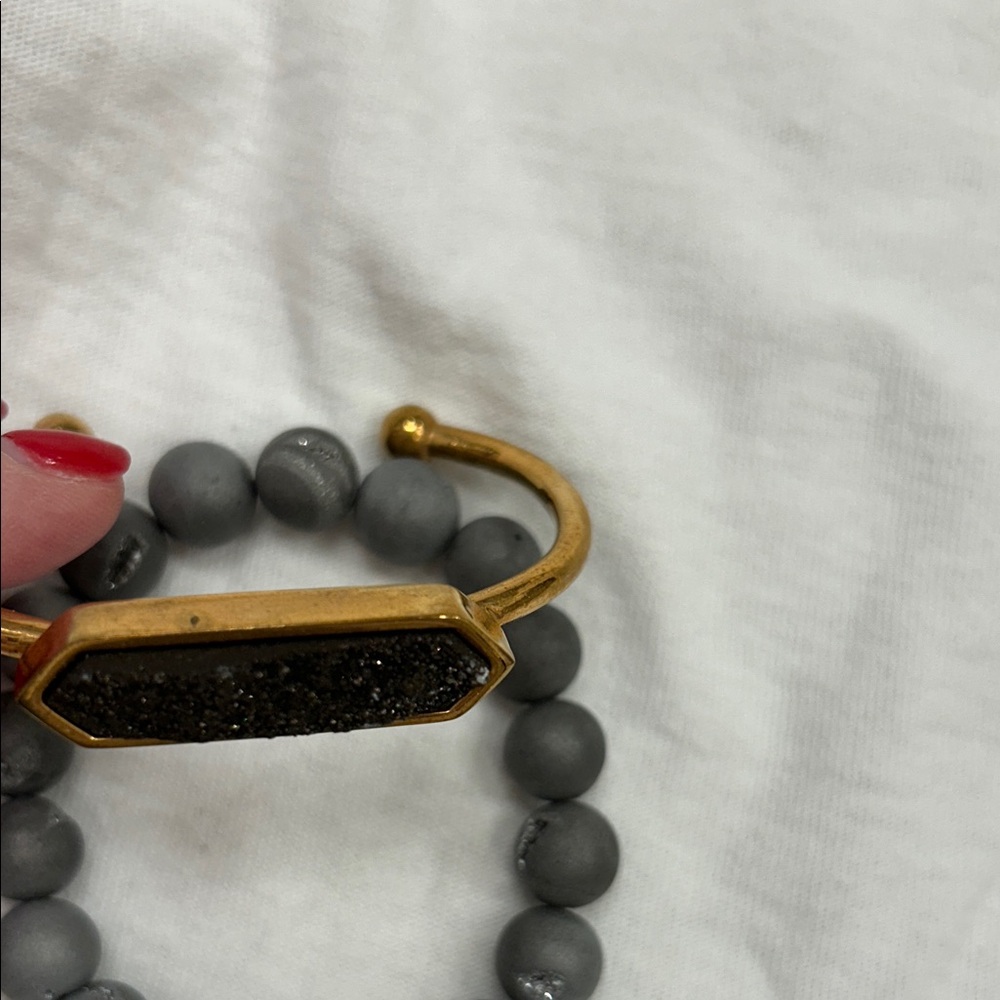Elegant KinsleyArmelle Gray and Gold Bracelet Set - Picture 3 of 3